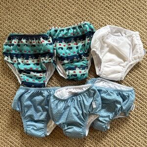 Kids Reusable Swim Diapers - Blue and White